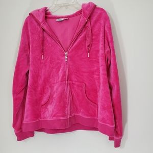Izod Movement Woman Pink Zip Front Hoodie, Size 1X